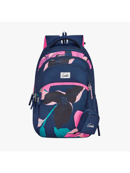 Genie - Petunia 27 Litres Navy Blue Backpack with Pouch (Set of 2) (L)