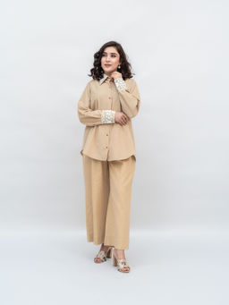 Daljit Sudan - Beige Khadi Cotton Co-Ord (Set of 2)