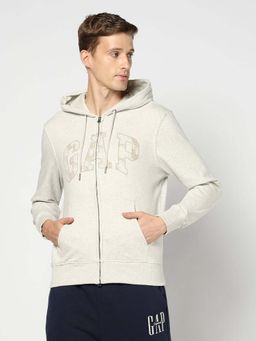 GAP - Beige Solid Plain Casual Cotton Jacket