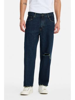 Snitch - Indigo Solid Plain Casual Cotton Jeans