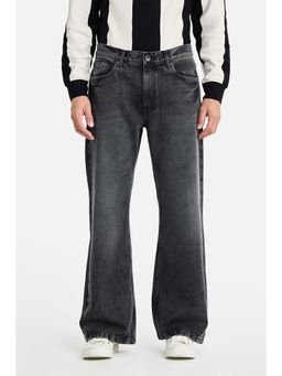 Snitch - Charcoal Solid Plain Casual Cotton Jeans