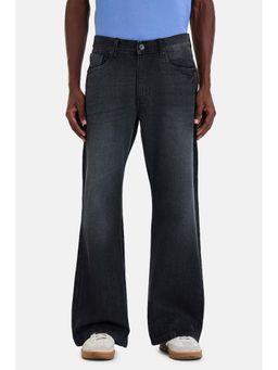 Snitch - Black Solid Plain Casual Cotton Jeans