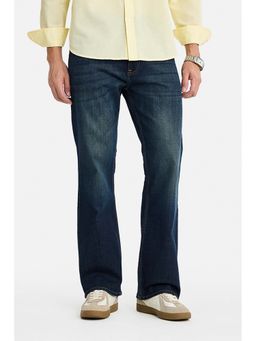 Snitch - Indigo Solid Plain Casual Cotton Blend Jeans