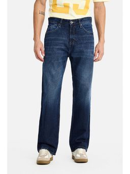 Snitch - Blue Solid Plain Casual Cotton Jeans