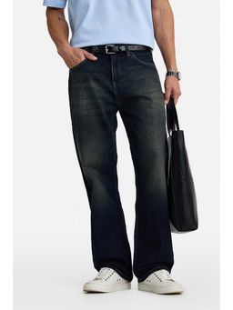 Snitch - Indigo Solid Plain Casual Cotton Jeans