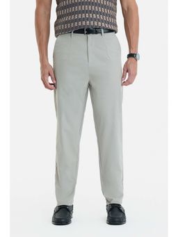 Snitch - Grey Solid Plain Casual Polyester Trouser
