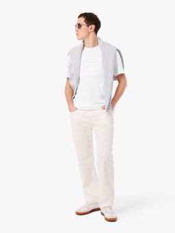 Lacoste - White Solid Plain Casual Cotton T-Shirt