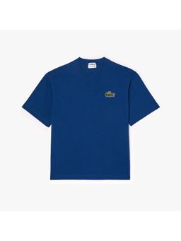 Lacoste - Blue Solid Plain Casual Cotton T-Shirt