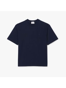 Lacoste - Navy Blue Solid Plain Casual Cotton T-Shirt