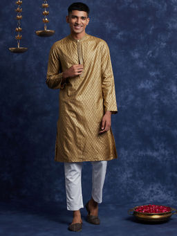 Fabindia - Silk Tussar Spun Slim Fit Long Kurta