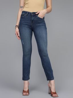 Xpose - Navy Blue Comfort Boot Cut High-Rise Stretchable Jeans