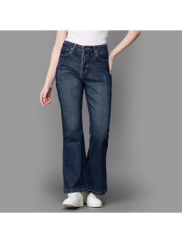 Xpose - Dark Blue High-Rise Flared Fit Stretchable Jeans