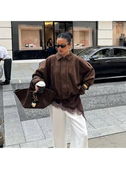 MISS MOSA BY AKANKSHA - Alex Premium Oversized Woolen Brown Jacket