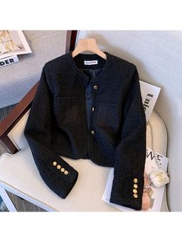 MISS MOSA BY AKANKSHA - Betty Statement Tweed Black Jacket