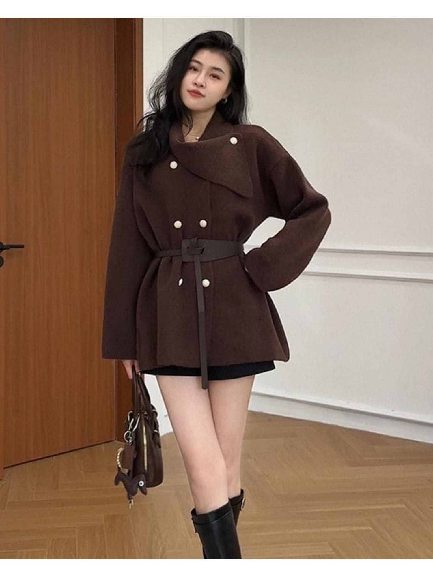 Darcie Winter Brown Coat with Belt-picture-13