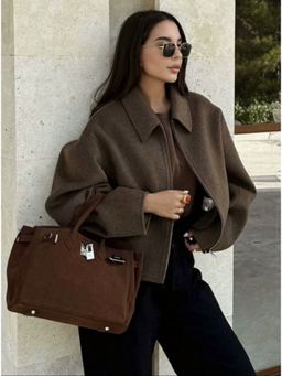 MISS MOSA BY AKANKSHA - Lucy Premium Oversized Brown Woolen Jacket