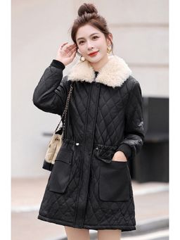 MISS MOSA BY AKANKSHA - Marquesa Fur Woolen Black Jacket