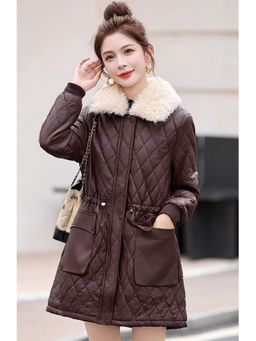 MISS MOSA BY AKANKSHA - Marquesa Fur Woolen Brown Jacket