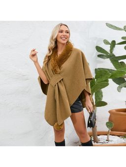 MISS MOSA BY AKANKSHA - Valentin Premium Winter Fur Brown Cape
