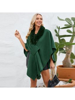 MISS MOSA BY AKANKSHA - Valentin Premium Winter Fur Green Cape
