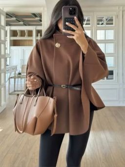 Trenbee - Brown Wool Blend Solid Cardigan