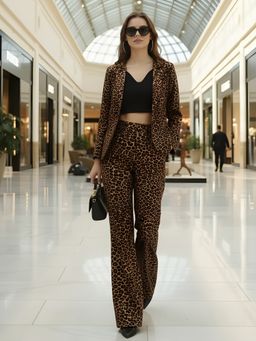 Sera - Animal Print Casual Brown Shrug