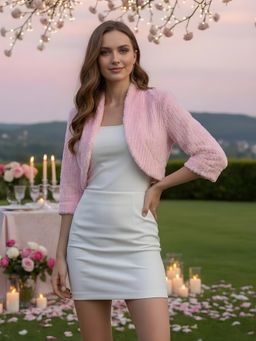 Sera - Soft Pink Textured Shrug
