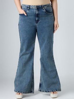 Turning Blue - Flared High-Rise Light Fade Jeans