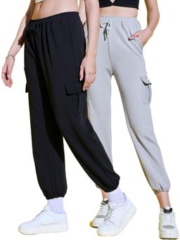 Buynewtrend - Lycra Blend Relaxed Fit Joggers Pant (Pack of 2)