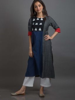 Vaaya - The Multi Colored Cuff Regular Fit Kurta