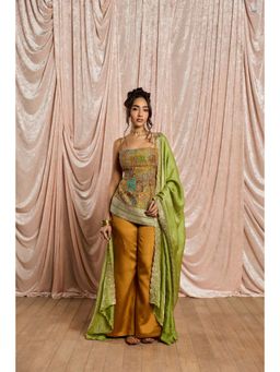Saanjh by Lea - Meher-E-Baagh Yellow Embroidered Kurta with Pant and Dupatta