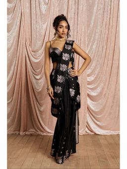 Saanjh by Lea - Kainaat Banarasi Silk Pre-Draped Saree with Stitched Blouse