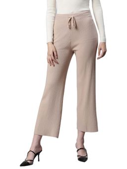 Global Republic - Rib Knit High Rise Beige Flared Lower