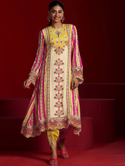 Libas Art - Multi-Color Floral Sequined Work Kurta with Dhoti