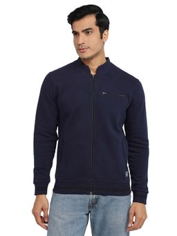 ColorPlus - Regular Fit Solid Navy Sweatshirt