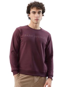Park Avenue - Slim Fit Solid Fancy Purple Sweatshirt