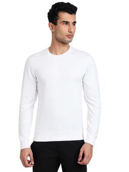 Park Avenue - Slim Fit Solid White Sweatshirt