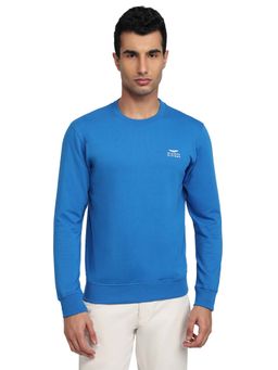 Park Avenue - Slim Fit Solid Dark Blue Sweatshirt
