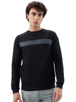 Park Avenue - Slim Fit Solid Black Sweatshirt