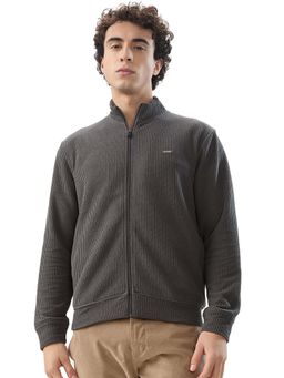 Park Avenue - Slim Fit Solid Dark Grey Sweatshirt