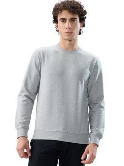Park Avenue - Slim Fit Solid Medium Grey Sweatshirt