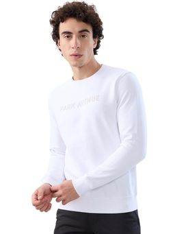 Park Avenue - Slim Fit Solid White Sweatshirt