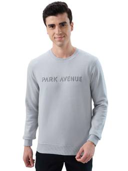 Park Avenue - Slim Fit Solid Medium Grey Sweatshirt