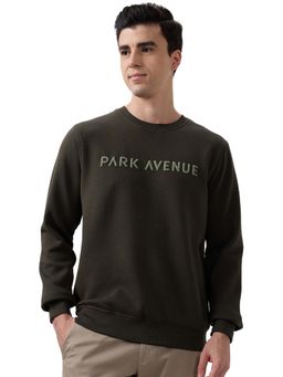Park Avenue - Slim Fit Solid Dark Green Sweatshirt