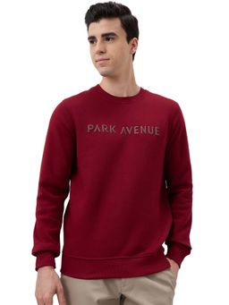 Park Avenue - Slim Fit Solid Dark Red Sweatshirt