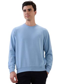 Raymond - Regular Fit Solid Medium Blue Sweatshirt