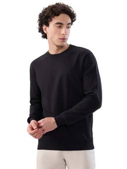 Raymond - Regular Fit Solid Black Sweatshirt