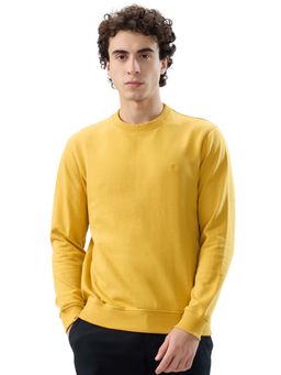 Raymond - Regular Fit Solid Medium Yellow Sweatshirt