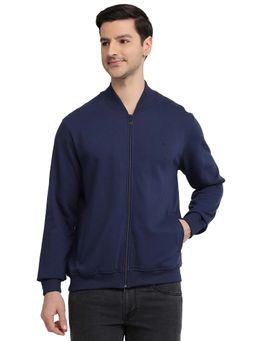 Raymond - Regular Fit Solid Dark Blue Sweatshirt
