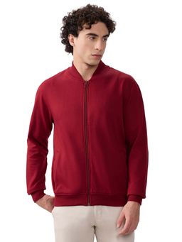 Raymond - Regular Fit Solid Dark Maroon Sweatshirt